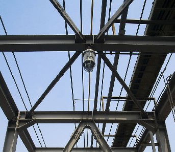 吊索具施工操作中的钢网结构分段吊装